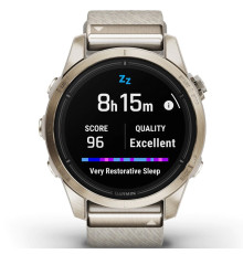 Смарт-годинник Garmin Epix Pro Gen 2 Sapphire 42mm Soft Gold w. Cream H. Nylon Band (010-02802-20)