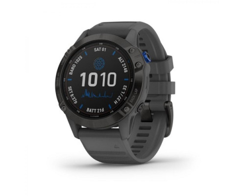 Garmin Fenix 6 Pro Solar Edition Black With Gray Band (010-02410-11/10)