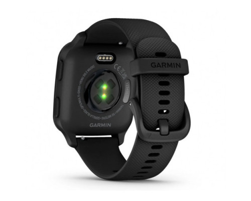Garmin Venu Sq 2 – Music Edition Slate Aluminum Bezel with Black Case and Silicone Band (010-02700-00/10/80)