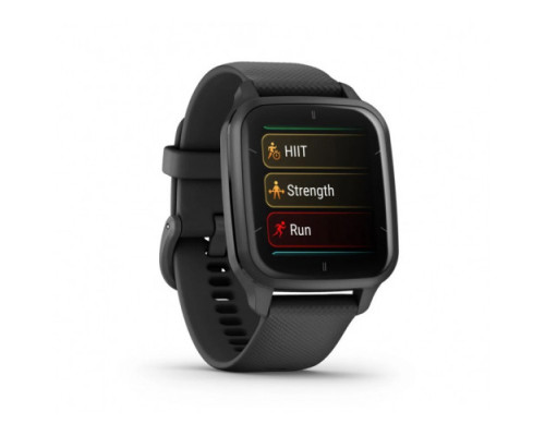 Garmin Venu Sq 2 – Music Edition Slate Aluminum Bezel with Black Case and Silicone Band (010-02700-00/10/80)