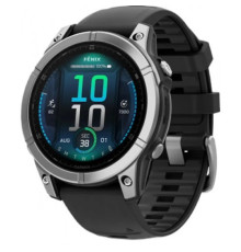 Garmin Fenix E 47mm AMOLED Stainless Steel with Black Silicone Band (010-03025-02/00)