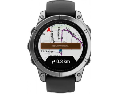 Garmin Fenix E 47mm AMOLED Stainless Steel with Black Silicone Band (010-03025-02/00)