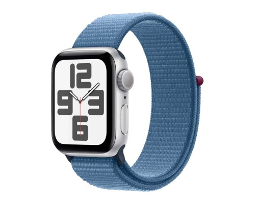Apple Watch SE 2 GPS + Cellular 40mm Silver Aluminium Case w. Winter Blue Sport Loop (MRGQ3)