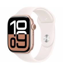 Apple Watch Series 10 GPS 46mm Rose Gold Alu. Case w. Light Blush Sport Band - M/L (MWWU3)