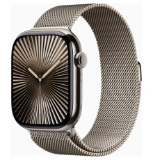 Apple Watch Series 10 GPS + Cellular 46mm Natural Titanium Case w. Natural Milanese Loop - S/M (MC7Q4)