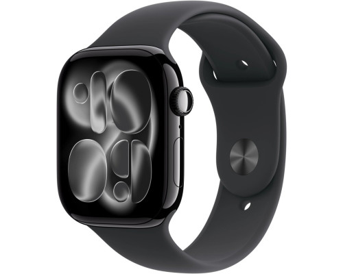 Apple Watch Series 11 GPS 42mm Jet Black Alu. Case w. Black S. Band - S/M (MEQT4)