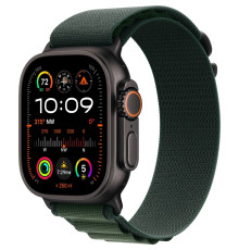 Apple Watch Ultra 2 GPS + Cellular 49mm Black Titan. Case w. Dark Green Alpine Loop - Large (MX4T3)