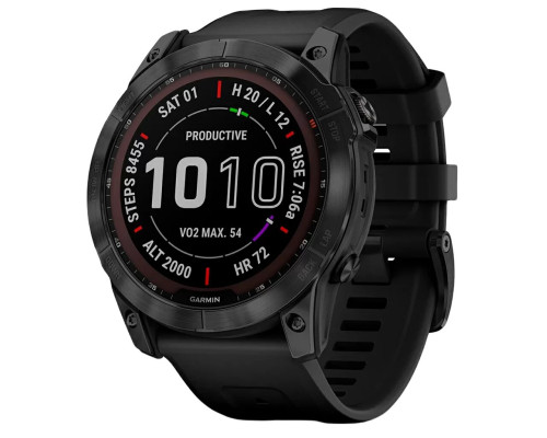 Garmin Fenix 7X Sapphire Solar Carbon Gray DLC Titanium with Black Band (010-02541-10/11/34)