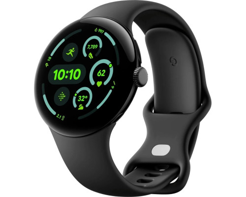 Google Pixel Watch 3 45 mm Wi-Fi Polished Silver Aluminum Case/Porcelain Active Band