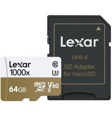Карта пам'яті Lexar 64 GB microSDXC UHS-II U3 ​​Professional + SD Adapter LSDMI64CBEU1000R